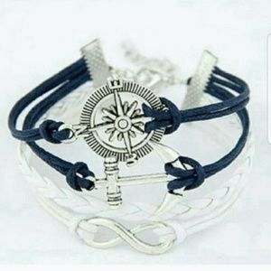 New Anchor Infiniti Mulitiwrap Leather Bracelet